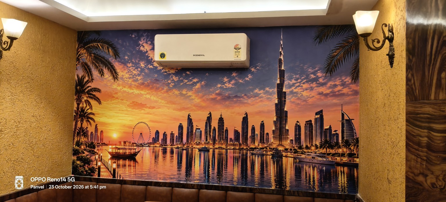 Large-format feature wall mural